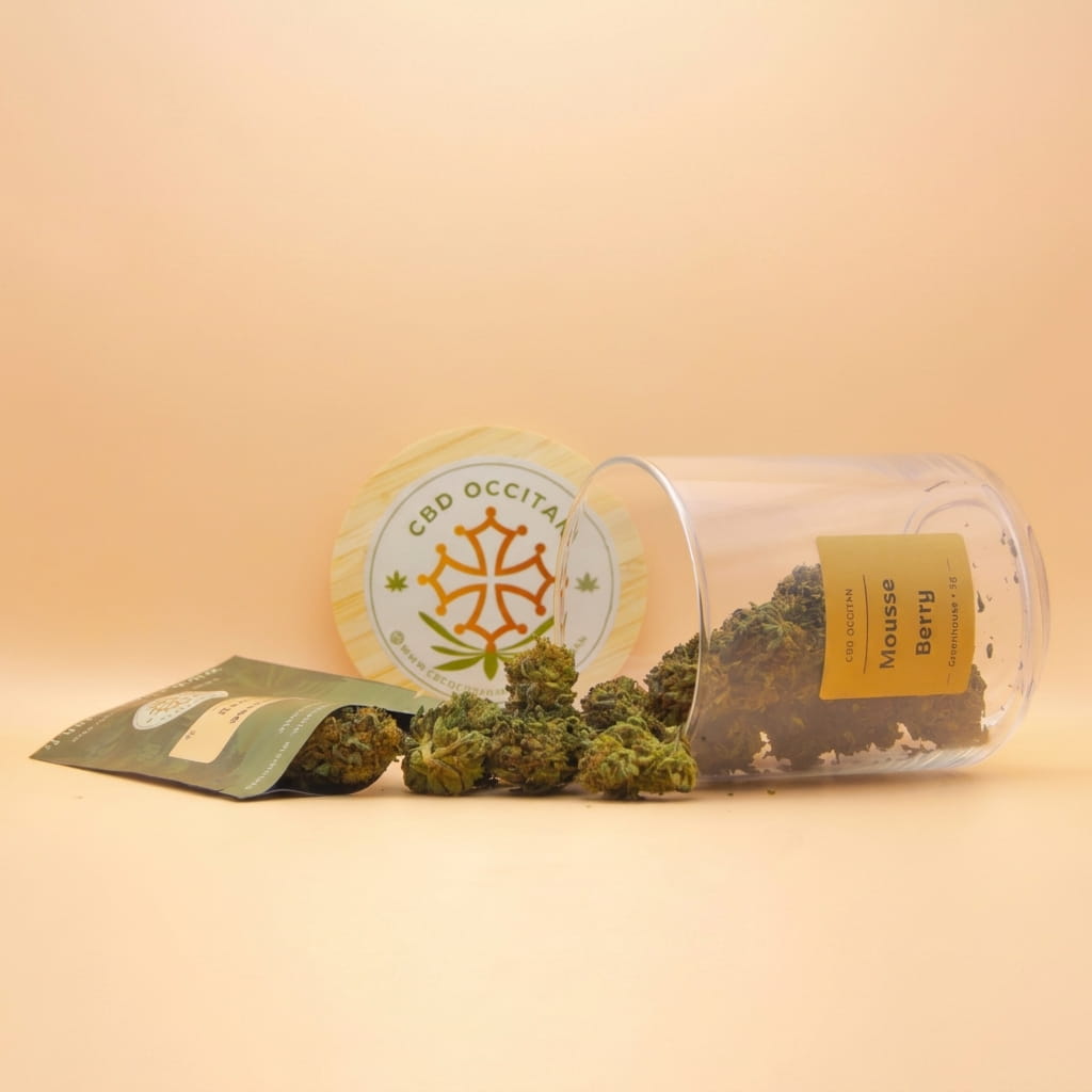 Bocal fleurs CBD Mousse Berry CBD Occitan