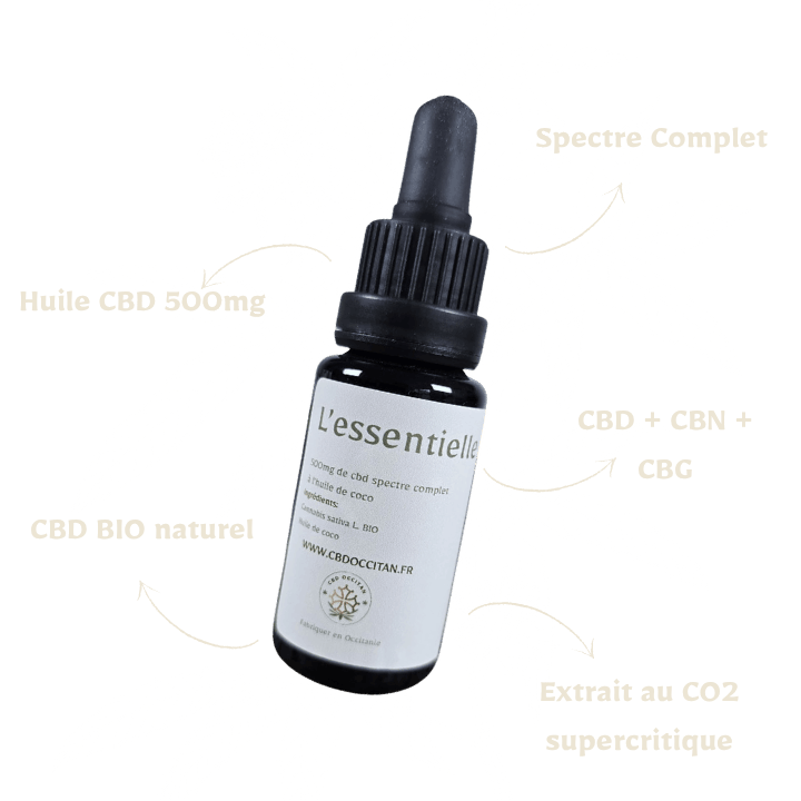Huile CBD essentielle 500mg Full Spectrum