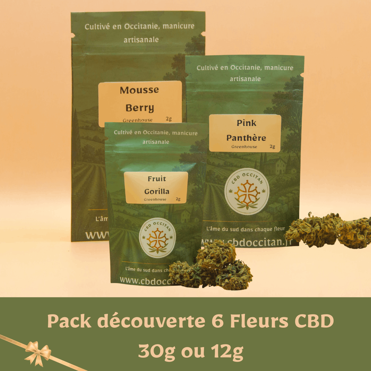 Pack découverte 6 fleurs - 12g ou 30g par CBD Occitan