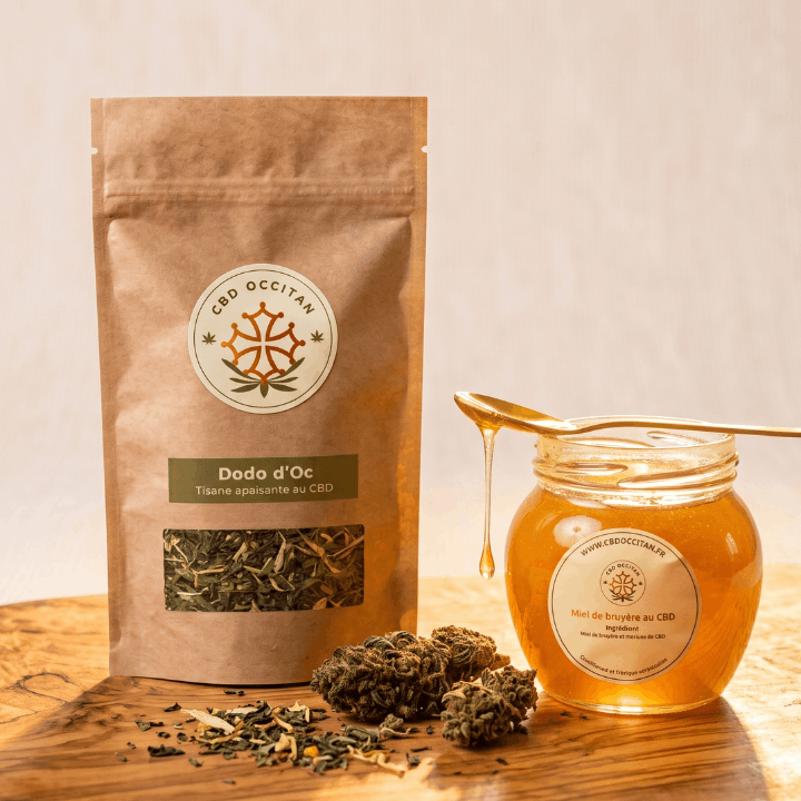 thé dodo d'oc + miel harmonie sauvage CBD Occitan